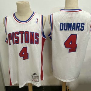 Maillot de Basket #4 Dumars Pistons M&N Blanc